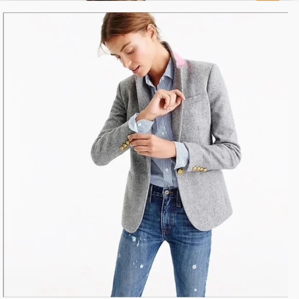 J. Crew Campbell Blazer in Gray Donegal Wool